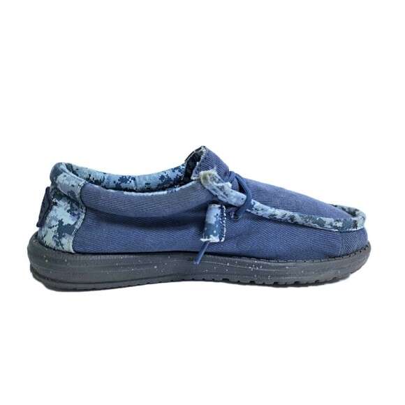 Hey Dude US Navy Camo Blue Wally Sox Mens Size 7 Military Slip On Shoes Sneakers - Picture 5 of 10